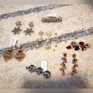 BobbleBar holiday earrings and hair clips bundle